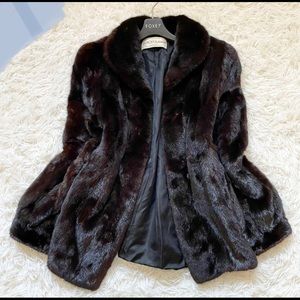 Blackglama black dark brown mink coat Xs-S